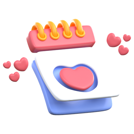 Calendário de amor  3D Icon