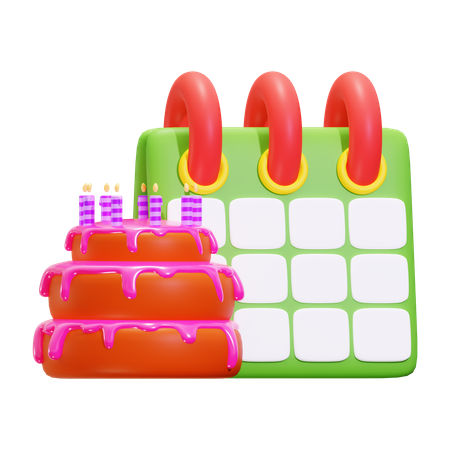 Calendário de aniversário  3D Icon