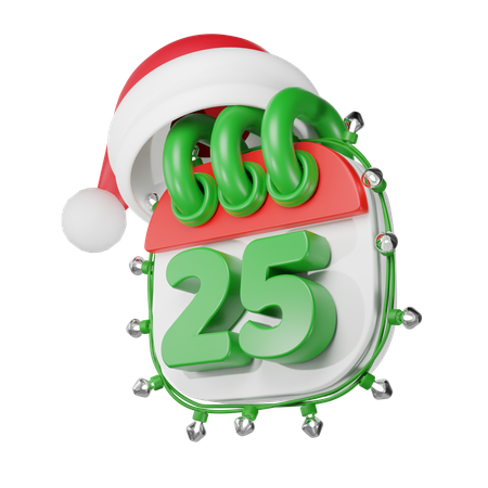 Calendário anunciando o natal  3D Icon