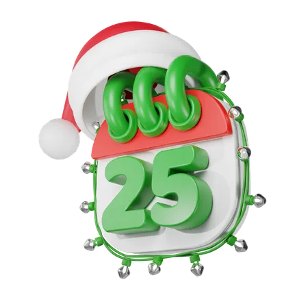 Calendário anunciando o natal  3D Icon