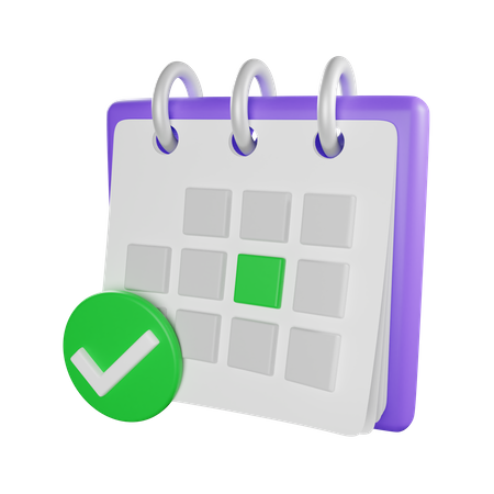Calendário aprovado  3D Icon