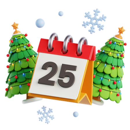 Calendario arbol de navidad  3D Icon