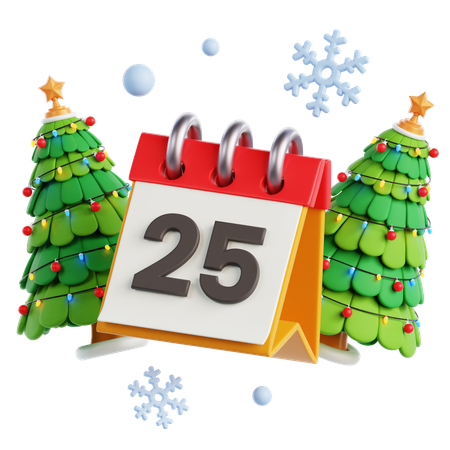 Árvore de natal do calendário  3D Icon