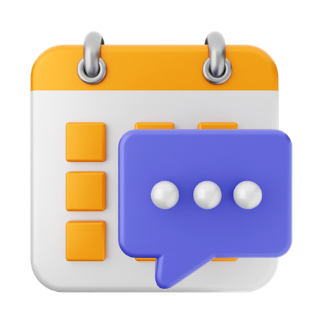 Calendario de chat  3D Icon