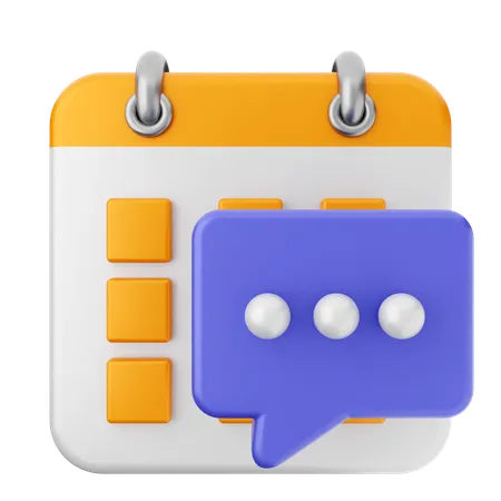 Calendario de chat  3D Icon