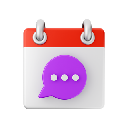 Calendario de chat  3D Icon