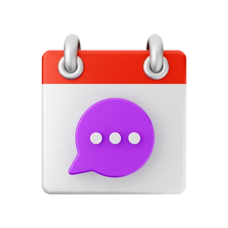 Calendario de chat  3D Icon