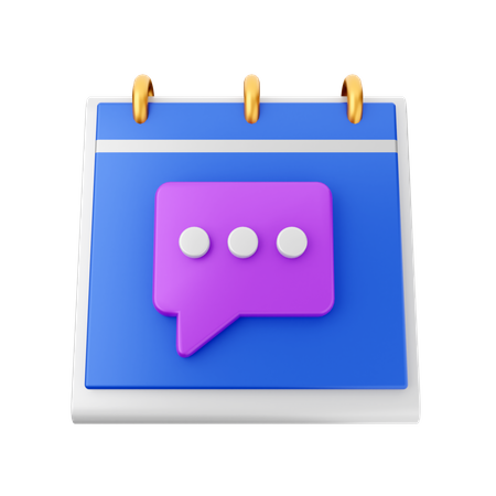 Calendario de chat  3D Icon