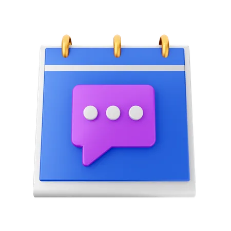 Calendario de chat  3D Icon