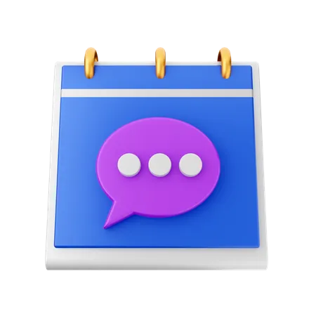 Calendario de chat  3D Icon