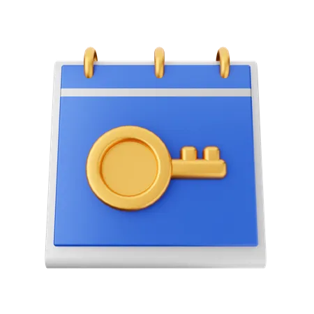 Calendário chave  3D Icon