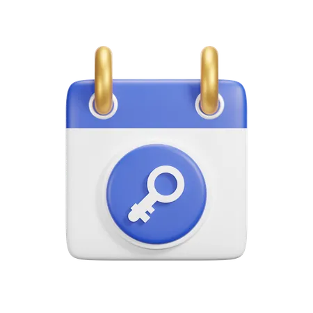 Calendario clave  3D Icon