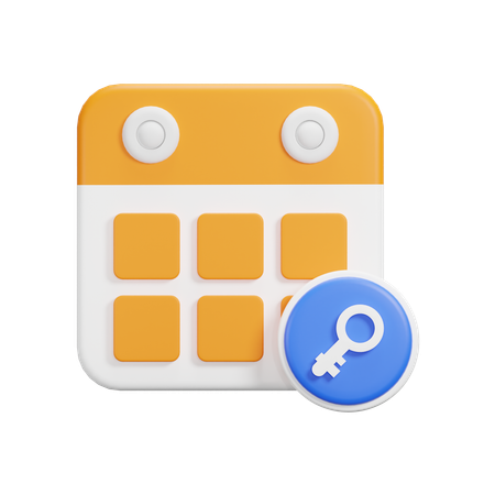 Calendario clave  3D Icon