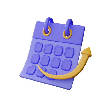 Calendário com gráfico  3D Icon