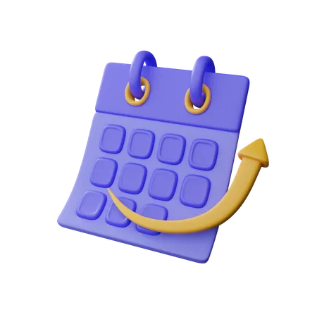 Calendário com gráfico  3D Icon