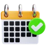 calendário com marcas de verificação