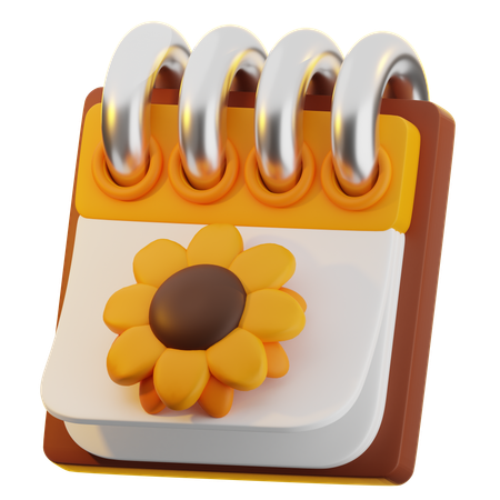 Calendário com primavera  3D Icon