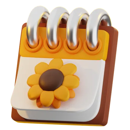 Calendário com primavera  3D Icon