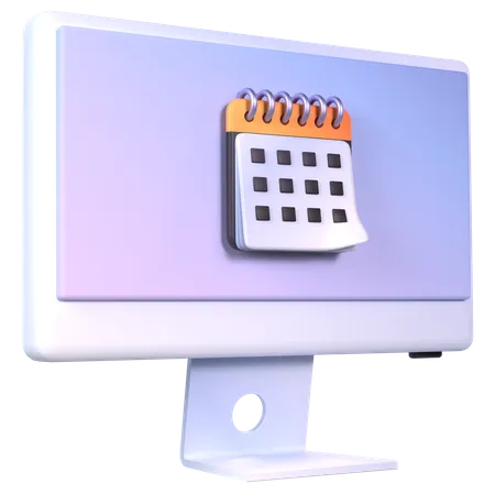 Calendario de computadora  3D Icon