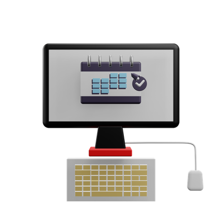 Calendario de computadora  3D Icon
