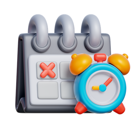 Calendario con despertador  3D Icon