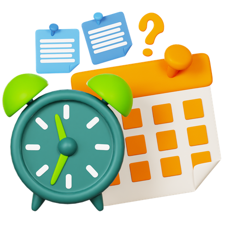 Calendario con reloj  3D Icon