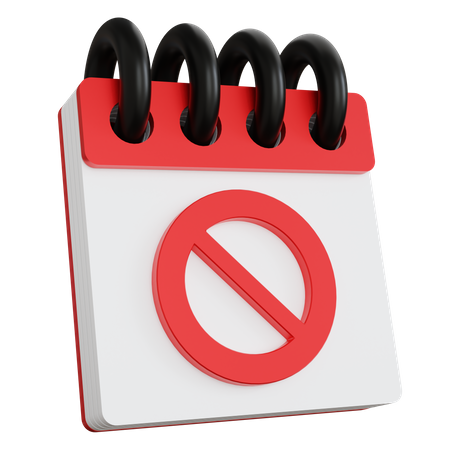 Calendario con señal de prohibición  3D Icon