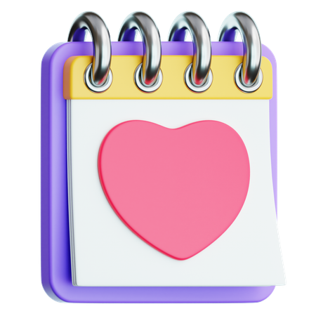 Calendario del corazon  3D Icon