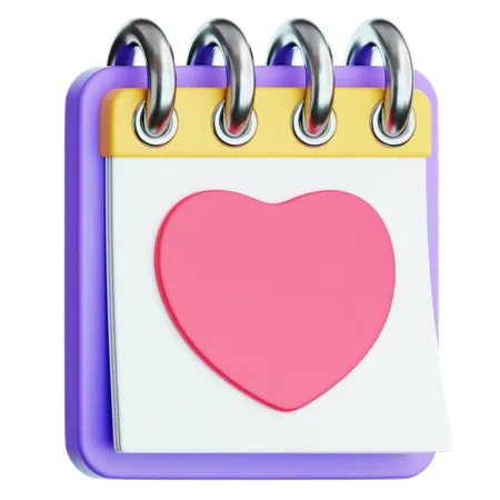 Calendario del corazon  3D Icon