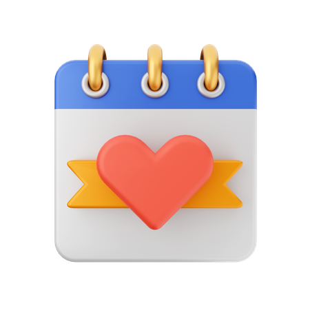 Calendario del corazon  3D Icon