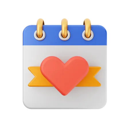 Calendario del corazon  3D Icon