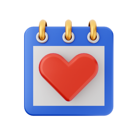 Calendario del corazon  3D Icon