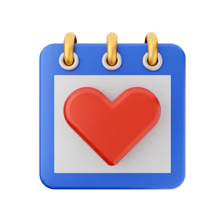 Calendario del corazon  3D Icon