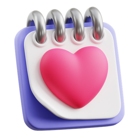 Calendario del corazon  3D Icon