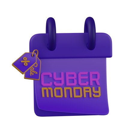 Calendário da segunda-feira cibernética  3D Icon
