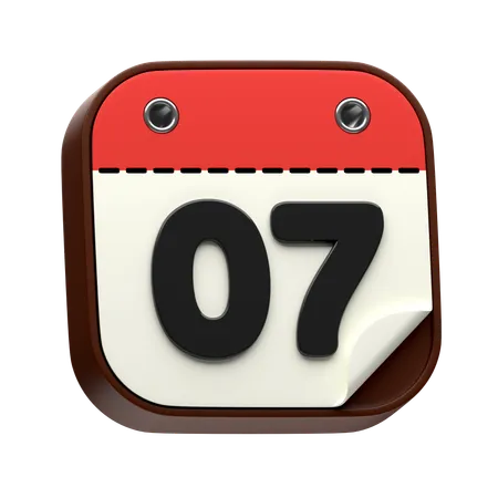 Data do calendário 07  3D Icon