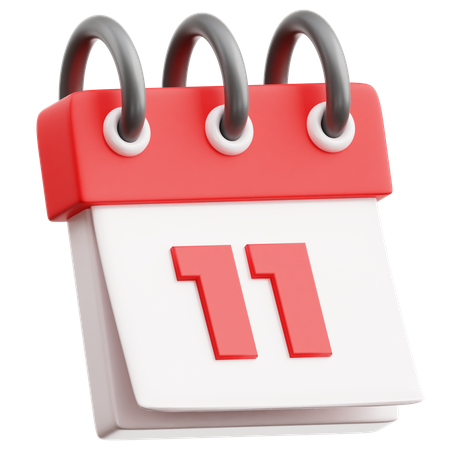 Data do calendário 11  3D Icon