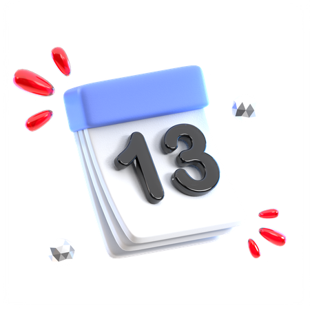 Data do calendário 13  3D Icon