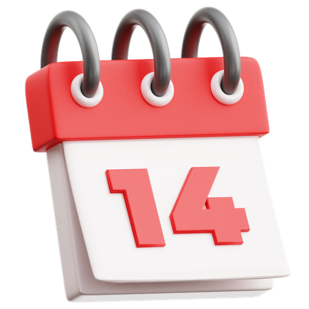 Data do calendário 14  3D Icon