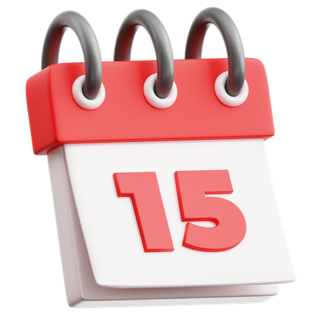 Data do calendário 15  3D Icon