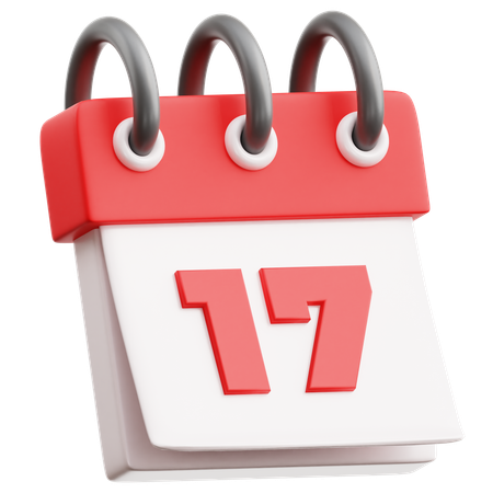 Data do calendário 17  3D Icon