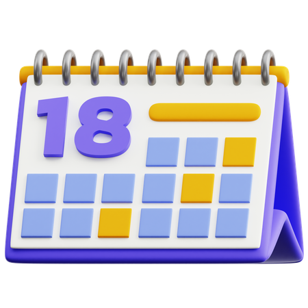 Data do calendário 18  3D Icon