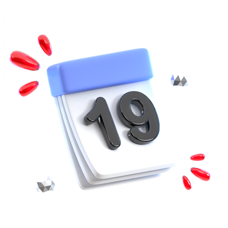 Data do calendário 19  3D Icon