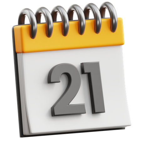 Data do calendário 21  3D Icon