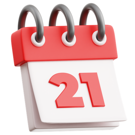 Data do calendário 21  3D Icon