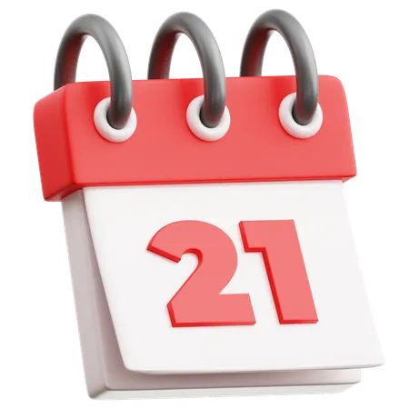 Data do calendário 21  3D Icon