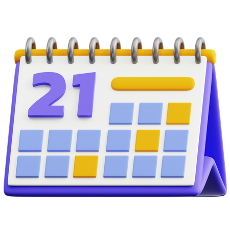 Data do calendário 21  3D Icon