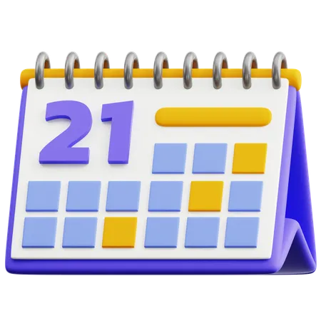 Data do calendário 21  3D Icon