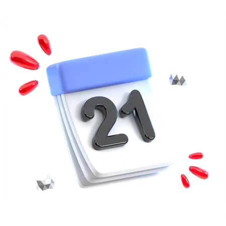 Data do calendário 21  3D Icon