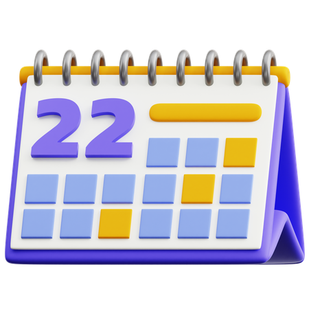 Data do calendário 22  3D Icon